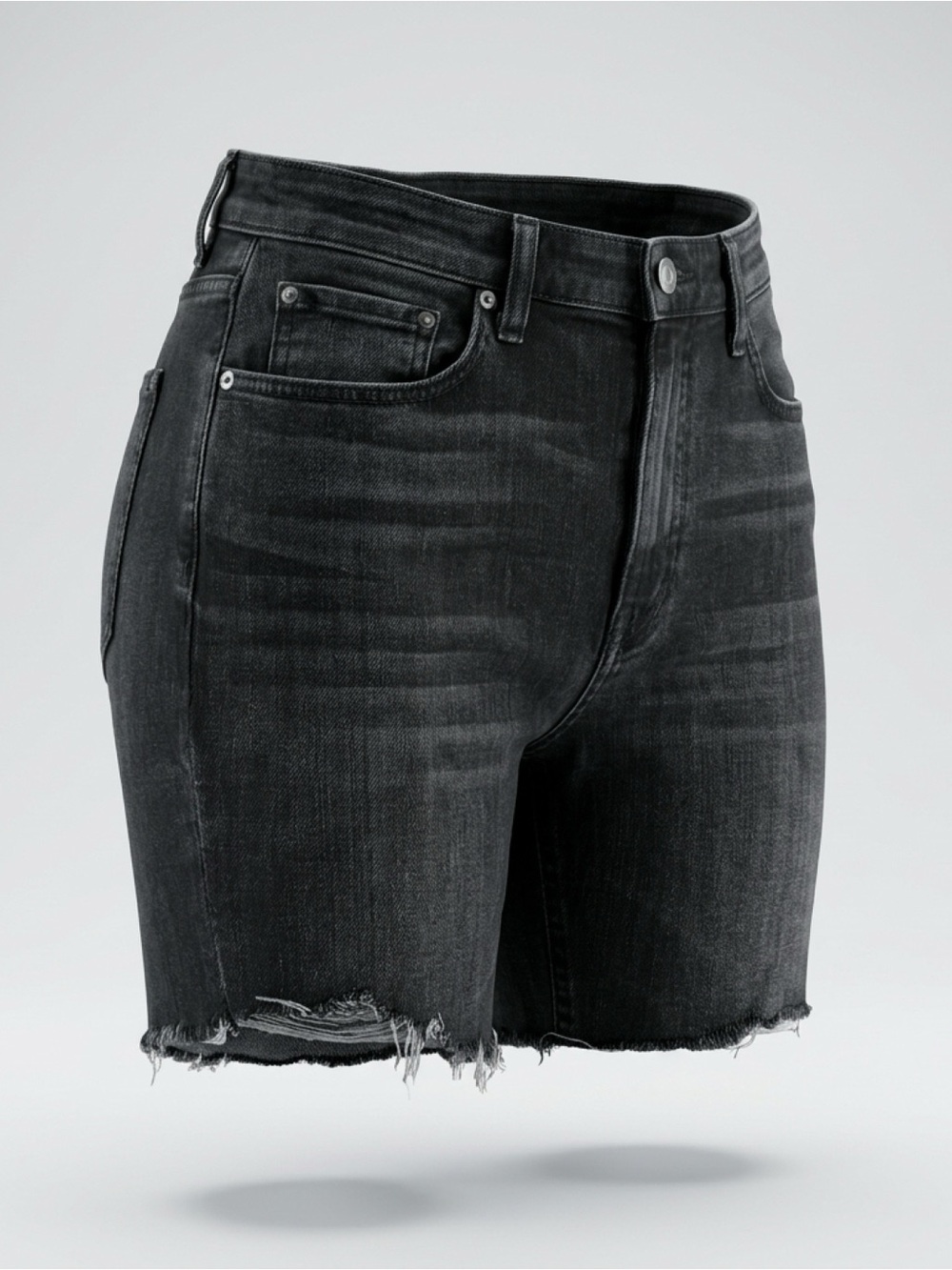 rag & bone Black Frayed Hem Denim Shorts size 28 made in USA